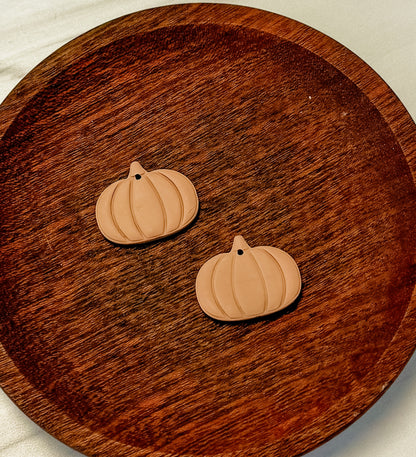 Cappuccino Embossed Polymer Clay Pumpkins , 2 Pieces, Warehouse Event #17