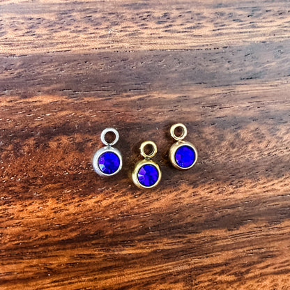 6mm Cubic Zirconia Round Birthstone Charms, 5 Pieces Total, Birthstone #1