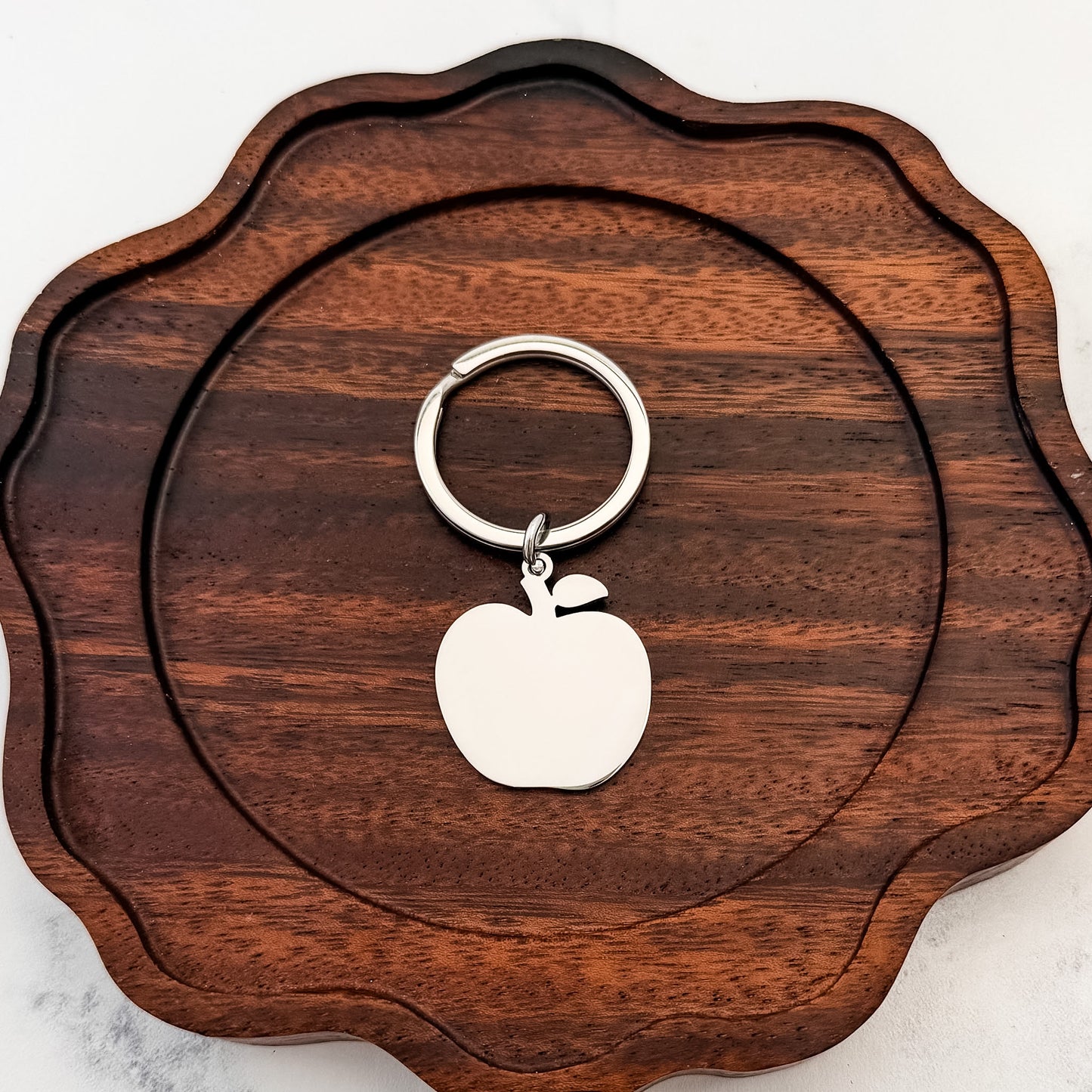 Apple Keychain (Silver), 1 Piece Total, Metal Blank #283