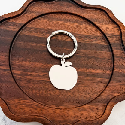 Apple Keychain (Silver), 1 Piece Total, Metal Blank #283