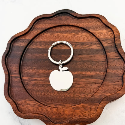 Apple Keychain (Silver), 1 Piece Total, Metal Blank #283