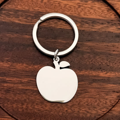 Apple Keychain (Silver), 1 Piece Total, Metal Blank #283