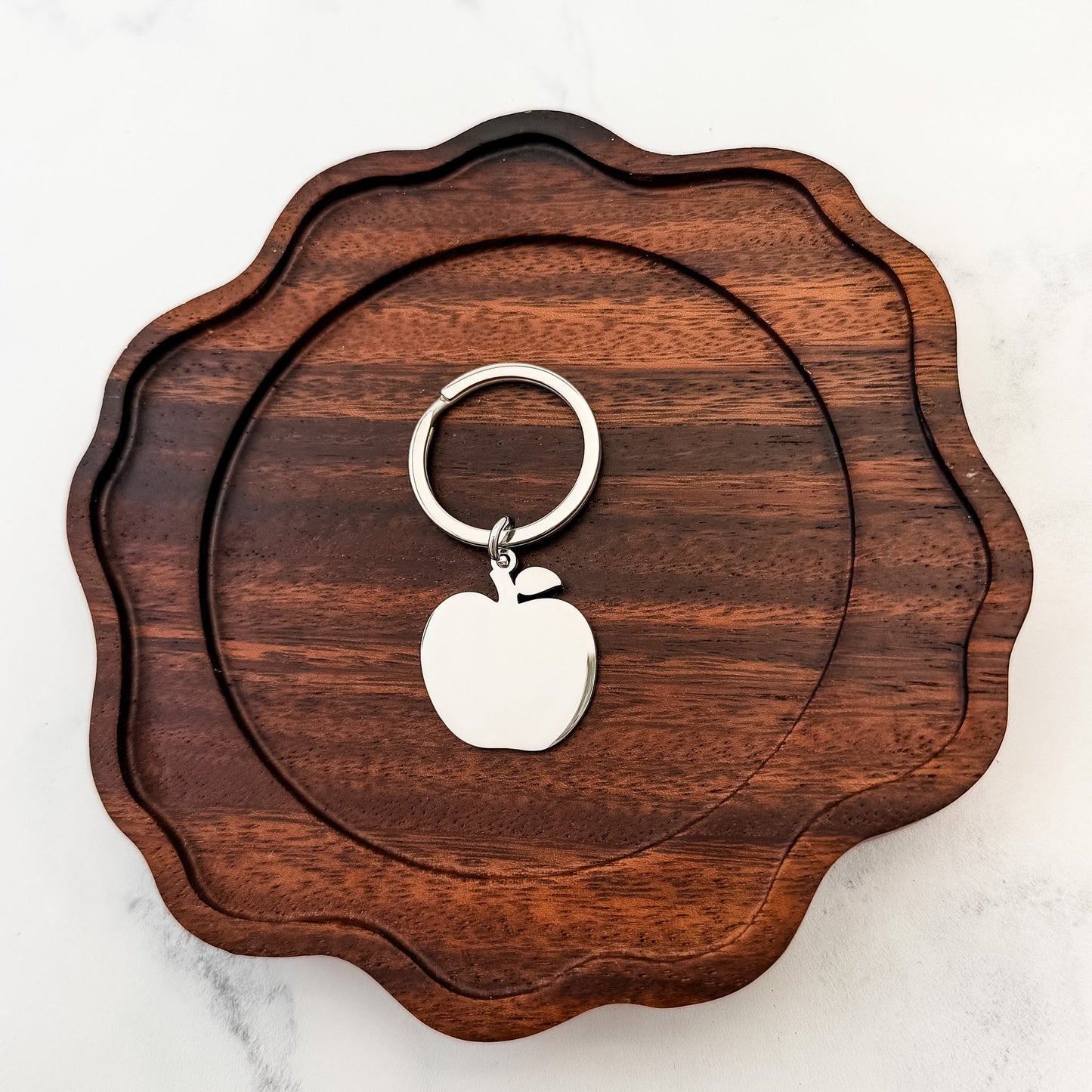 Apple Keychain (Silver), 1 Piece Total, Metal Blank #283