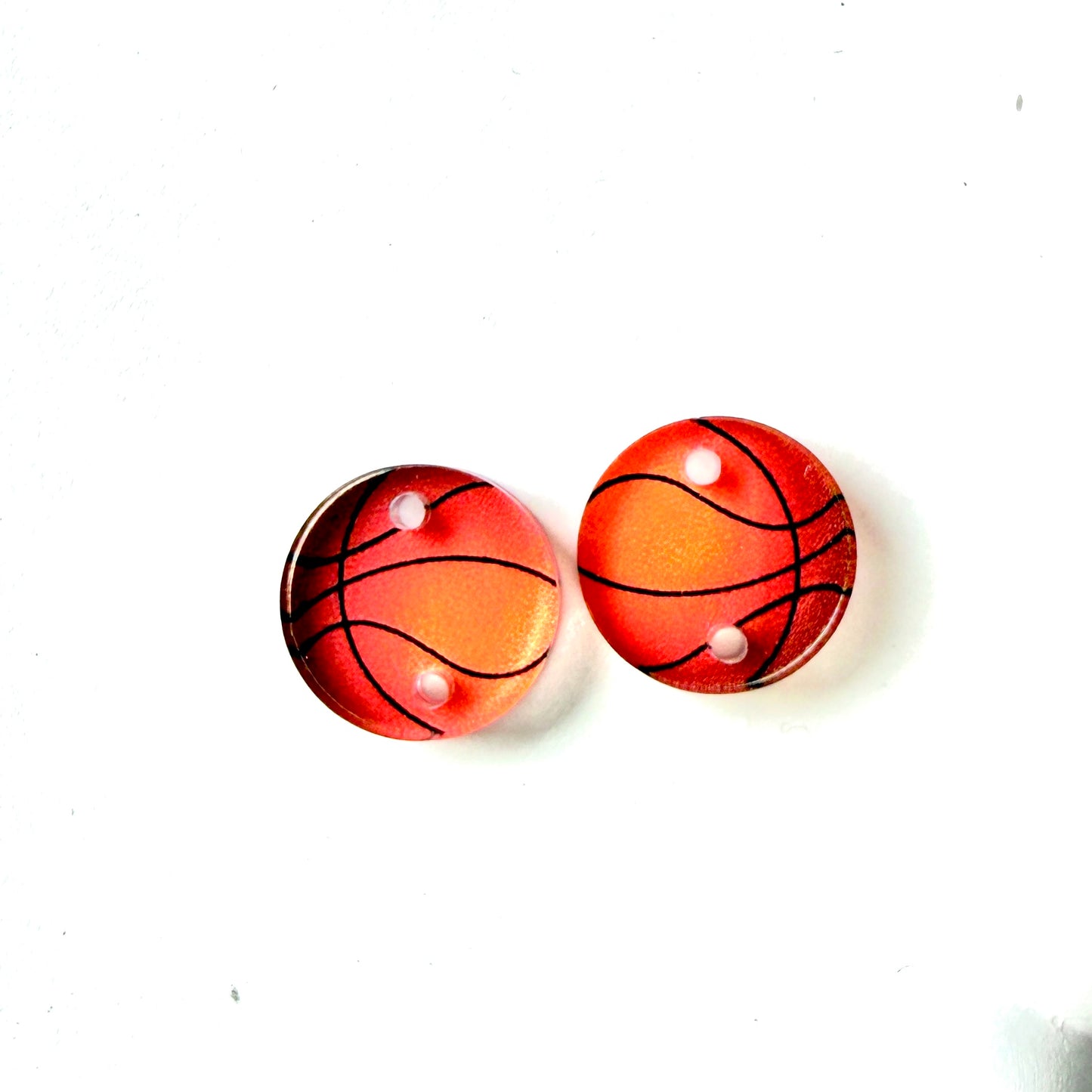 Basketball Two-Hole Connector Blank (5 Pairs), Acrylic Print & Cut, Laser Blank #46