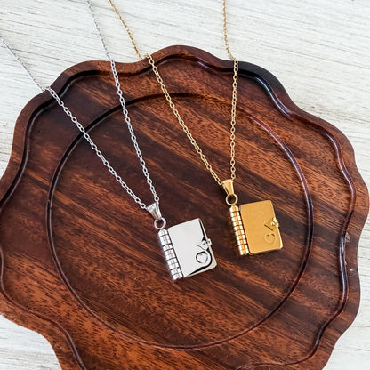 Storybook Necklace (Silver or Gold), 1 Total, Metal Blank #253