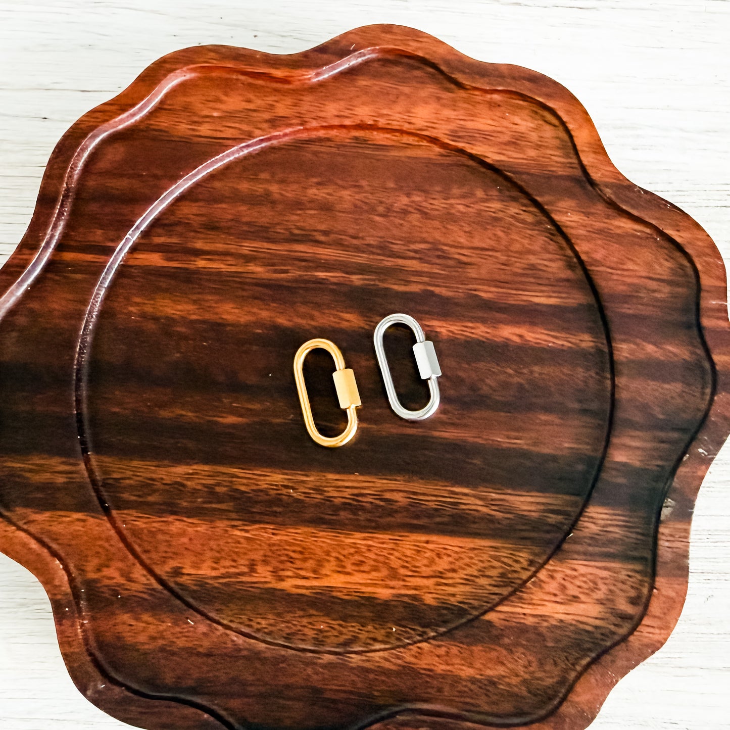 New Premium Oval Carabiner Finding (Silver or Gold), 5 Pieces, Metal Blank #263