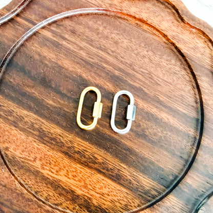 New Premium Oval Carabiner Finding (Silver or Gold), 5 Pieces, Metal Blank #263