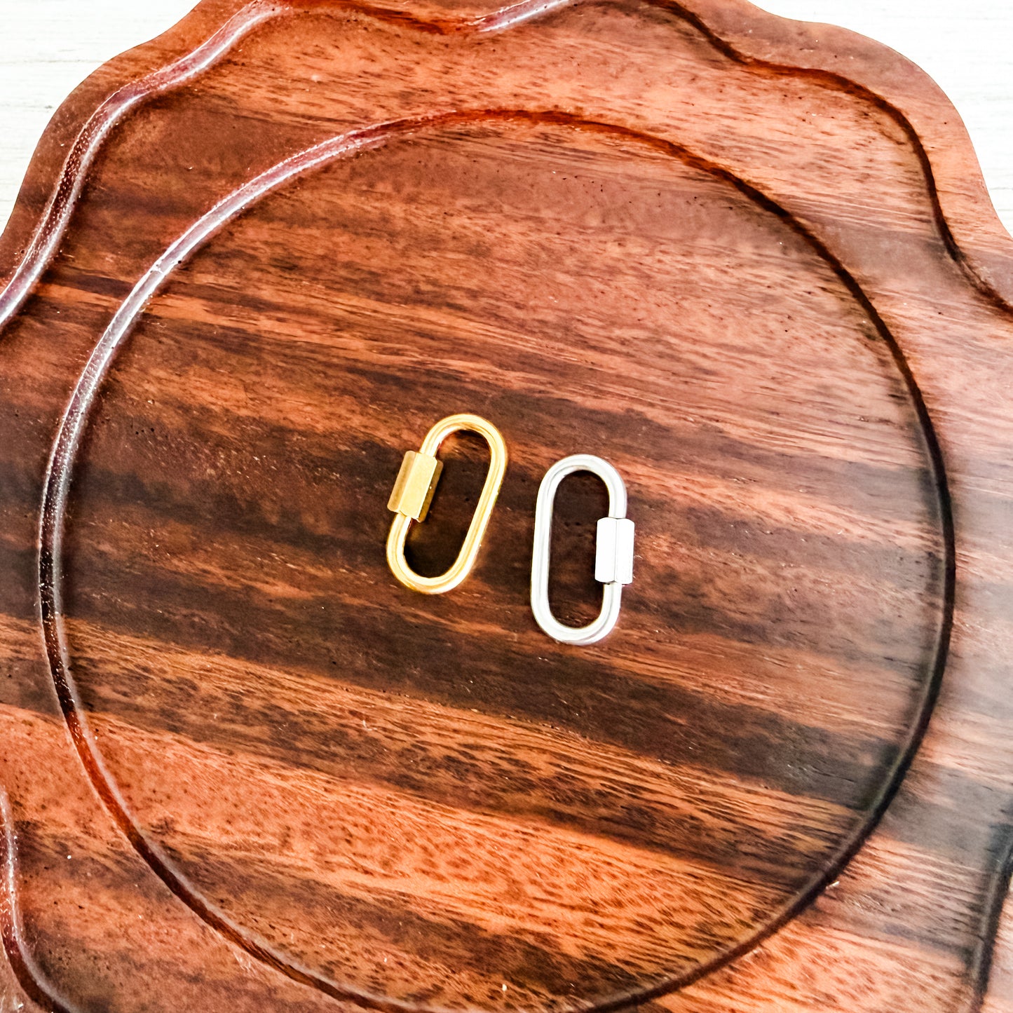 New Premium Oval Carabiner Finding (Silver or Gold), 5 Pieces, Metal Blank #263