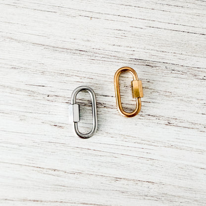 New Premium Oval Carabiner Finding (Silver or Gold), 5 Pieces, Metal Blank #263