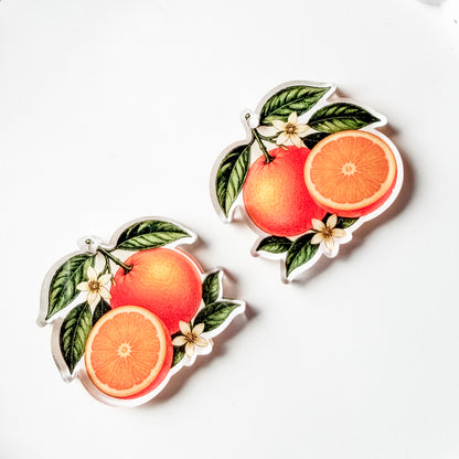 Orange Blossom Earring Blank (1 Pair), Acrylic Print & Cut, Laser Blank #75