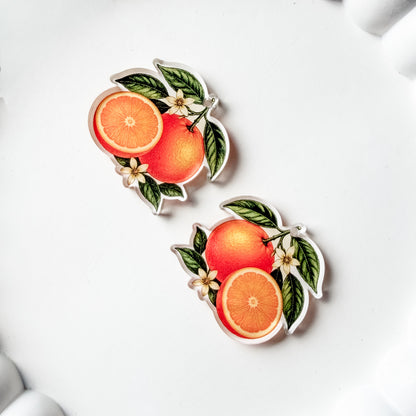 Orange Blossom Earring Blank (1 Pair), Acrylic Print & Cut, Laser Blank #75