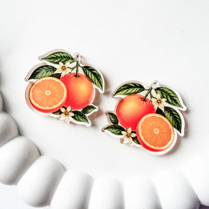 Orange Blossom Earring Blank (1 Pair), Acrylic Print & Cut, Laser Blank #75