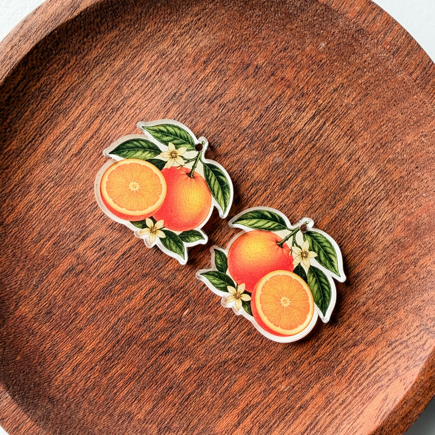 Orange Blossom Earring Blank (1 Pair), Acrylic Print & Cut, Laser Blank #75
