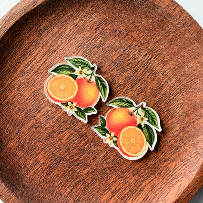Orange Blossom Earring Blank (1 Pair), Acrylic Print & Cut, Laser Blank #75