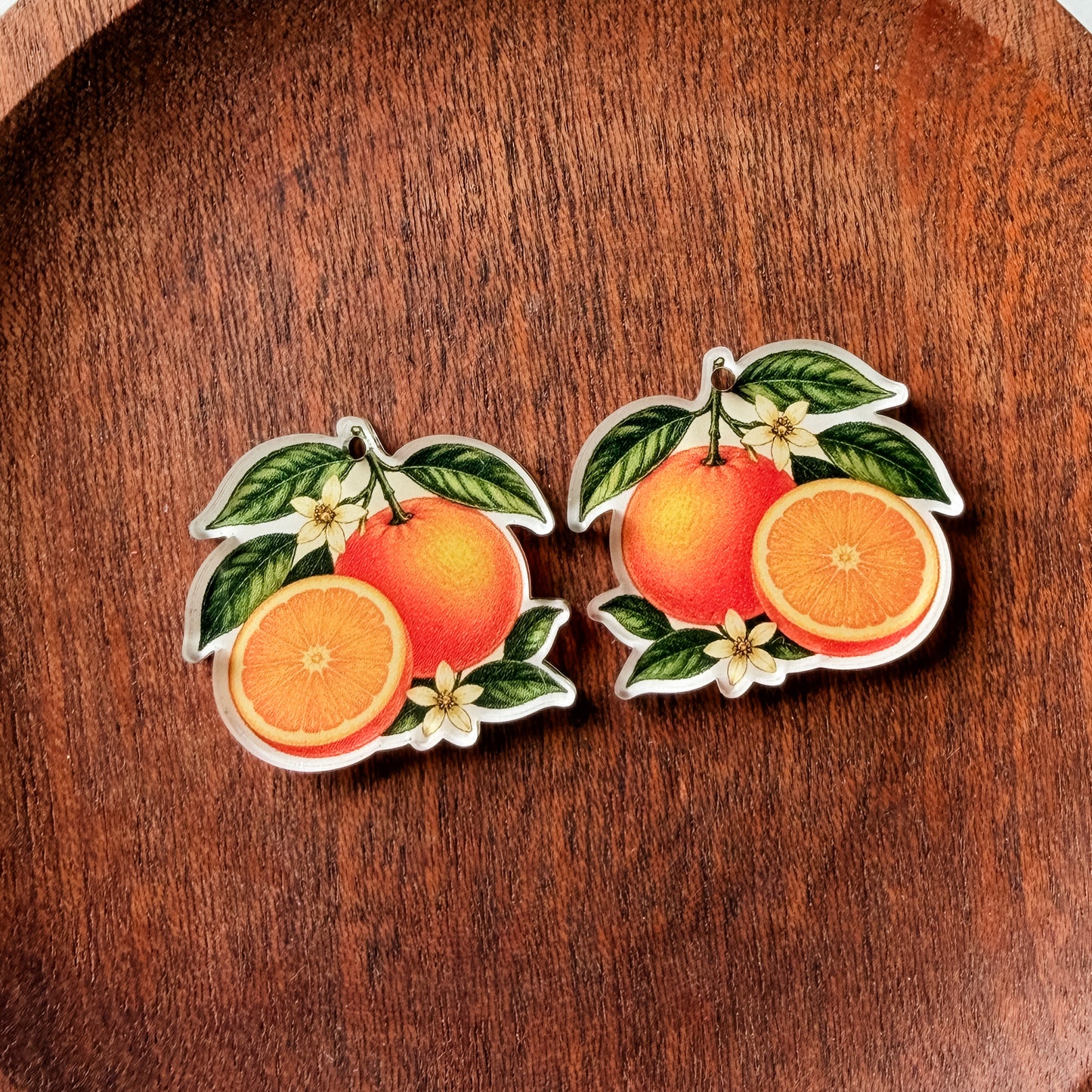 Orange Blossom Earring Blank (1 Pair), Acrylic Print & Cut, Laser Blank #75