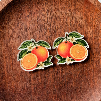 Orange Blossom Earring Blank (1 Pair), Acrylic Print & Cut, Laser Blank #75