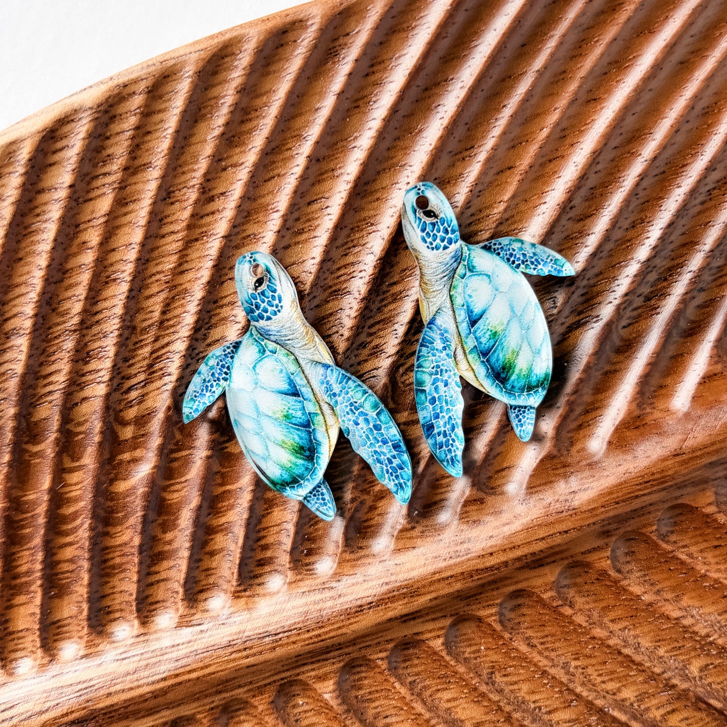 Sea Turtle Earring Blank (1 Pair), Acrylic Print & Cut, Laser Blank #74