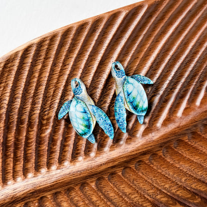 Sea Turtle Earring Blank (1 Pair), Acrylic Print & Cut, Laser Blank #74