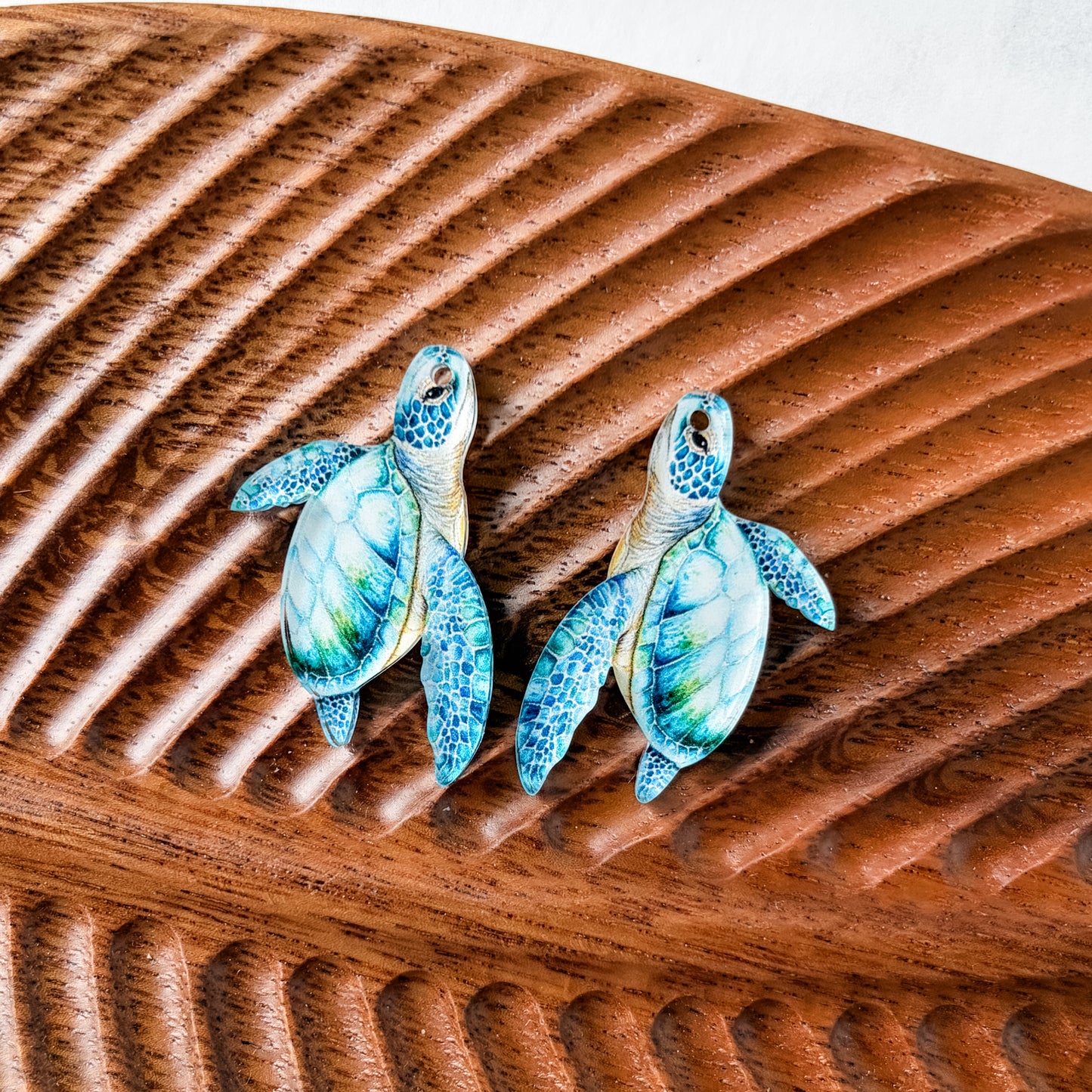 Sea Turtle Earring Blank (1 Pair), Acrylic Print & Cut, Laser Blank #74