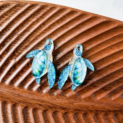 Sea Turtle Earring Blank (1 Pair), Acrylic Print & Cut, Laser Blank #74