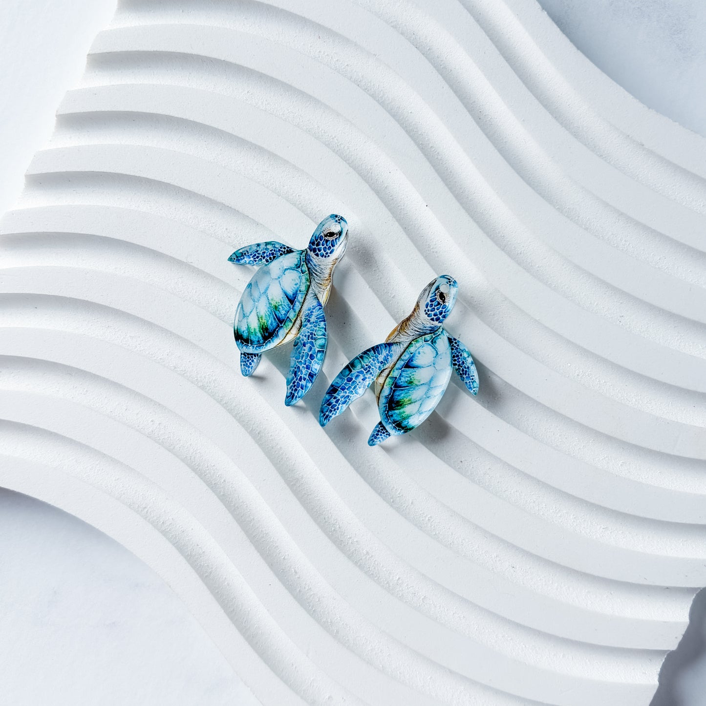 Sea Turtle Earring Blank (1 Pair), Acrylic Print & Cut, Laser Blank #74