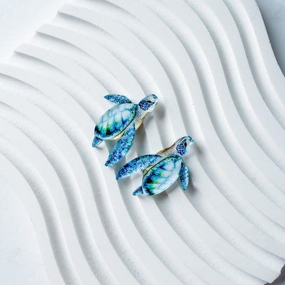 Sea Turtle Earring Blank (1 Pair), Acrylic Print & Cut, Laser Blank #74