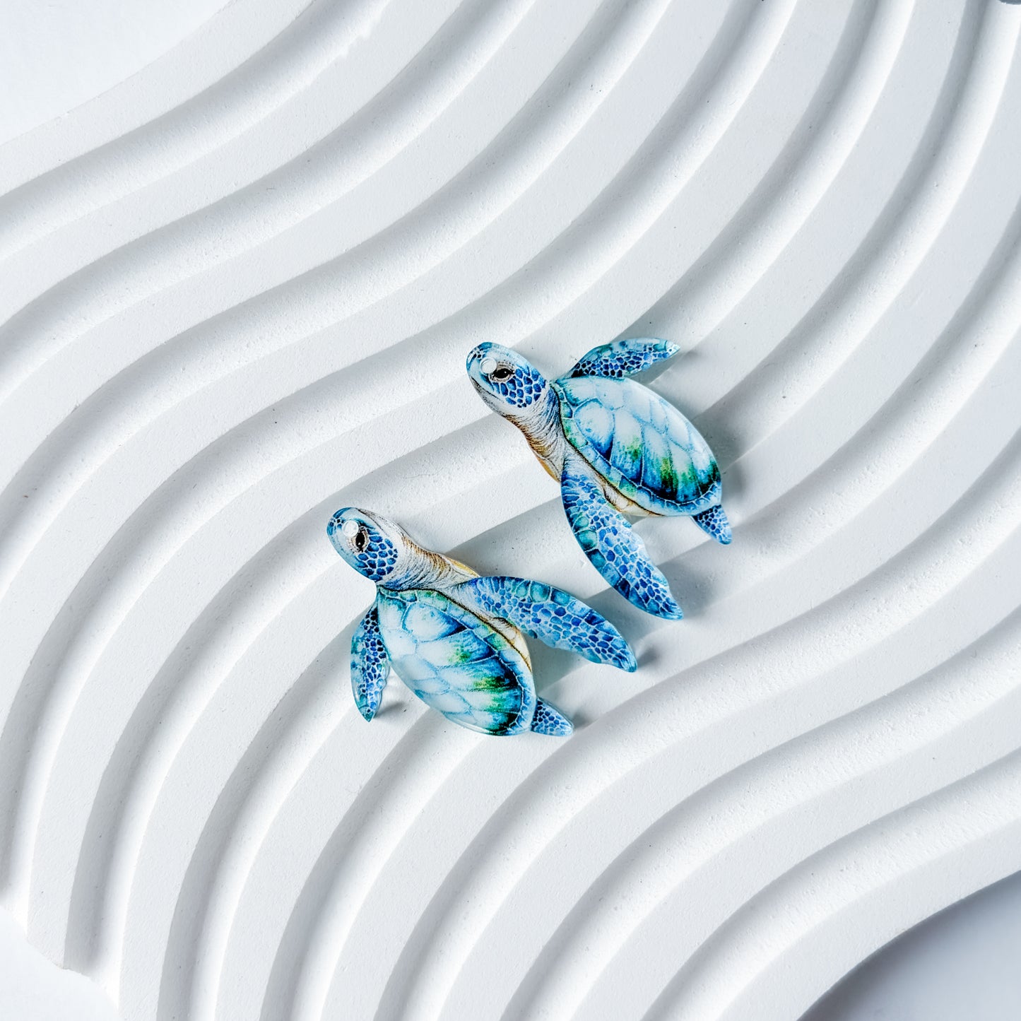 Sea Turtle Earring Blank (1 Pair), Acrylic Print & Cut, Laser Blank #74