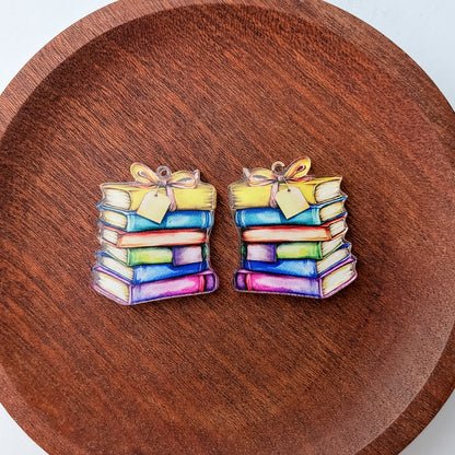 Booked & Busy Earring Blank (1 Pair), Acrylic Print & Cut, Laser Blank #77