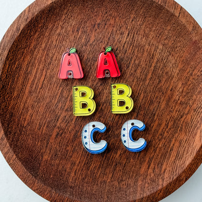 ABC Trio Earring Blank (1 Pair), Acrylic Print & Cut, Laser Blank #80