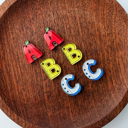 ABC Trio Earring Blank (1 Pair), Acrylic Print & Cut, Laser Blank #80
