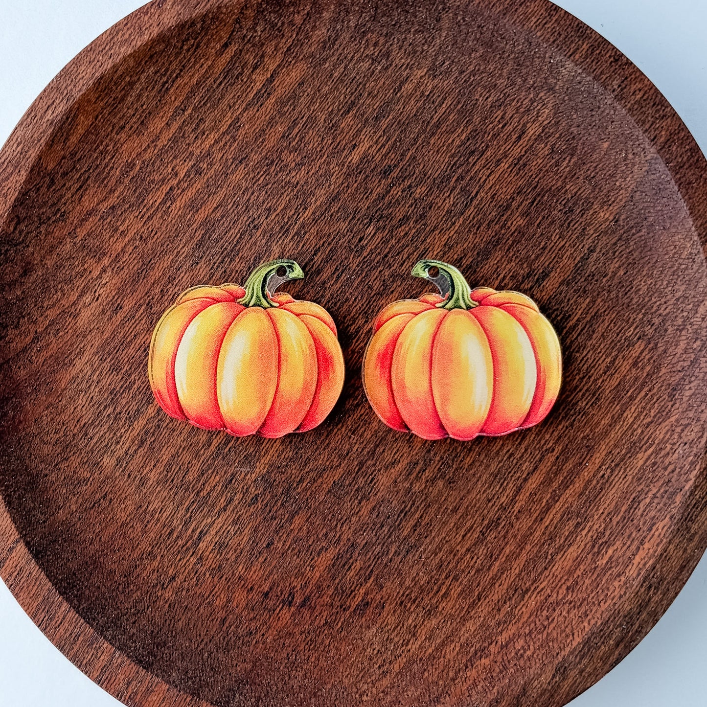 Orange Pumpkin Earring Blank (1 Pair), Acrylic Print & Cut, Laser Blank #82