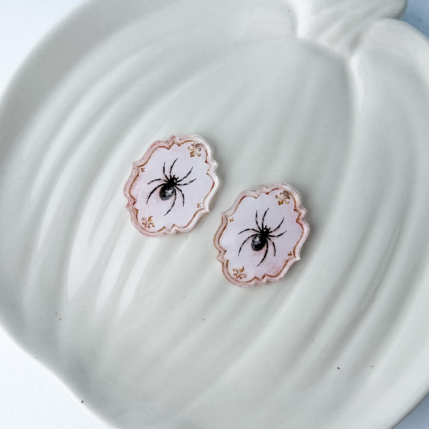 Victorian Widow Earring Blank (1 Pair), Acrylic Print & Cut, Laser Blank #85