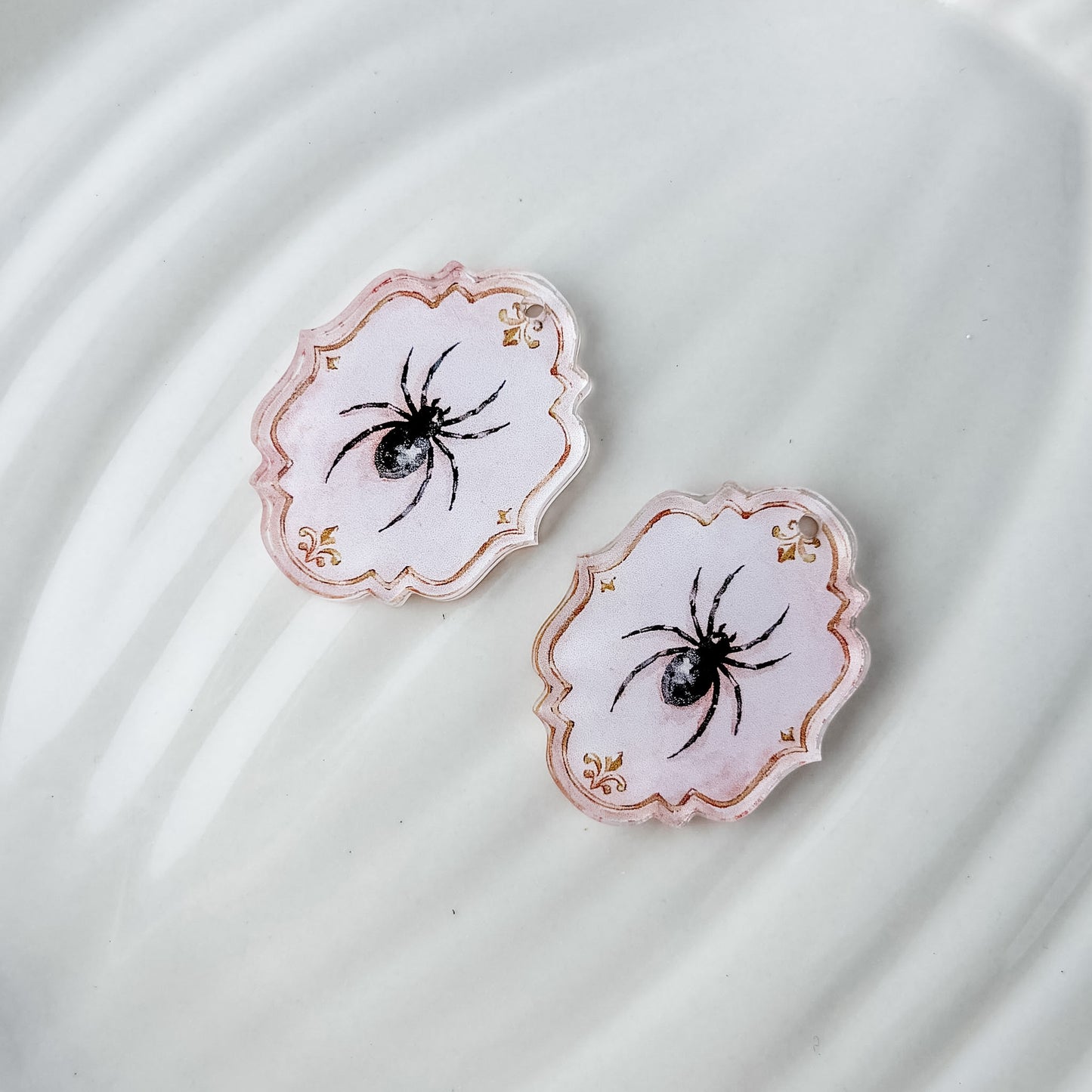 Victorian Widow Earring Blank (1 Pair), Acrylic Print & Cut, Laser Blank #85