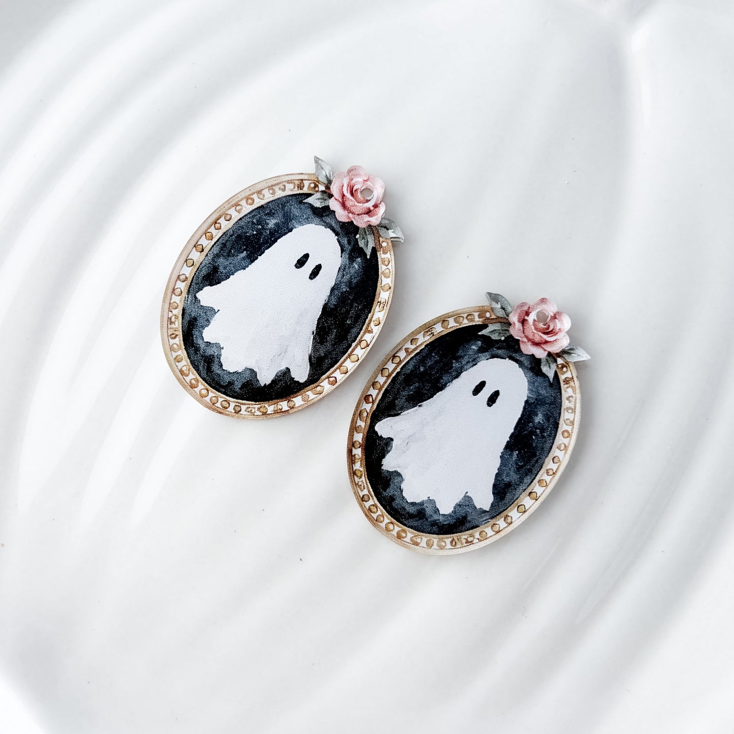 Antique Haunting Earring Blank (1 Pair), Acrylic Print & Cut, Laser Blank #83