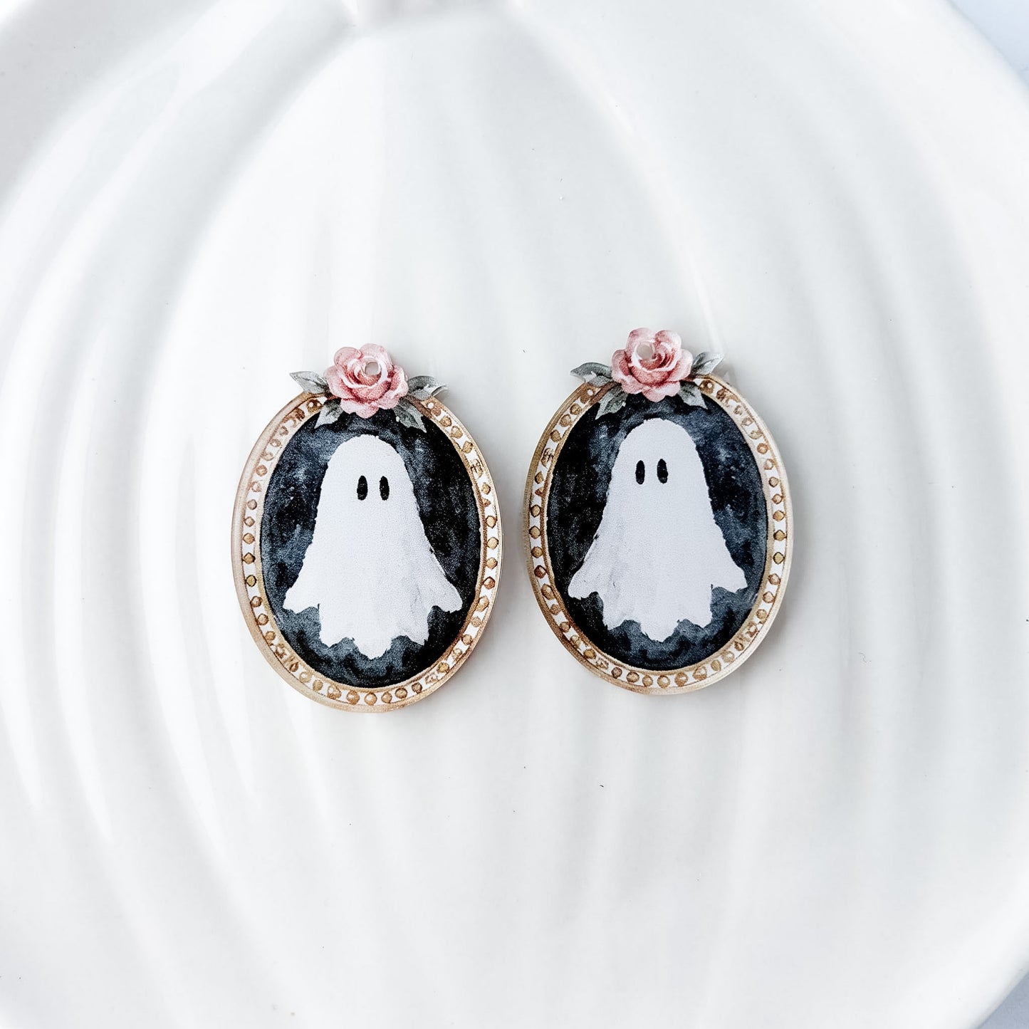 Antique Haunting Earring Blank (1 Pair), Acrylic Print & Cut, Laser Blank #83
