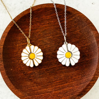 Daisy Reveal Necklace (Silver or Gold), 1 Total, Metal Blank #269