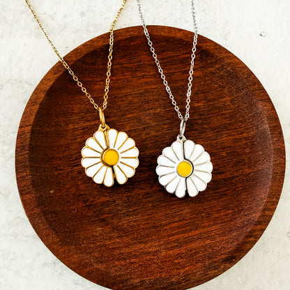 Daisy Reveal Necklace (Silver or Gold), 1 Total, Metal Blank #269
