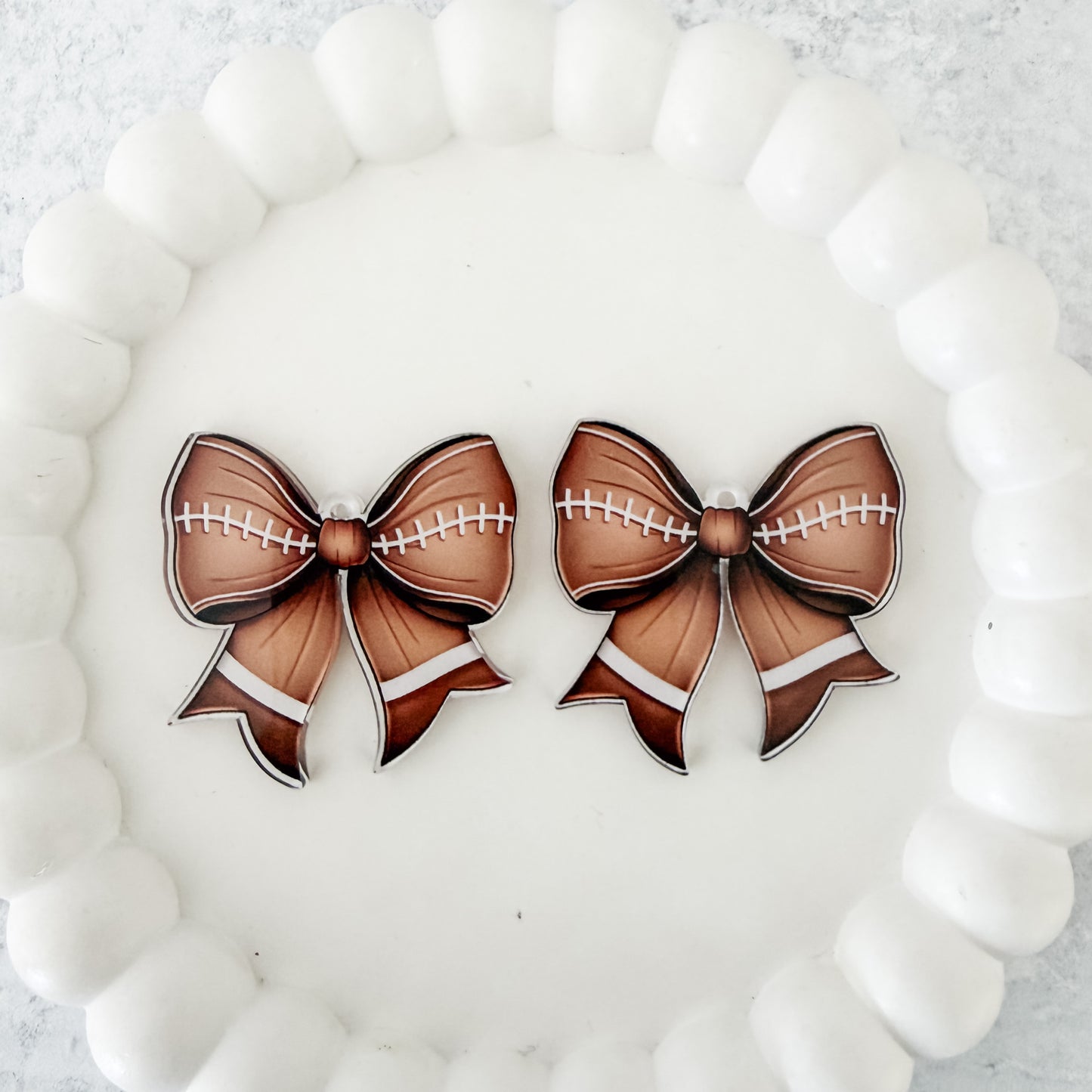 Medium Football Statement Bow Earring Blank (1 Pair), Acrylic Print & Cut, Laser Blank #6
