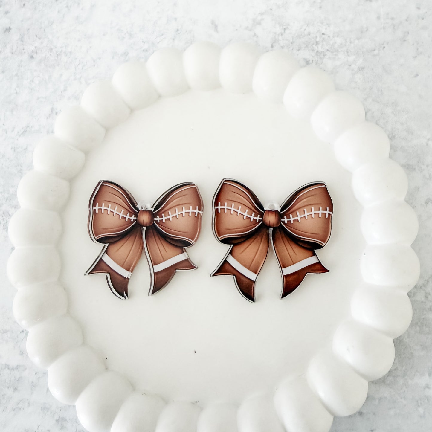 Medium Football Statement Bow Earring Blank (1 Pair), Acrylic Print & Cut, Laser Blank #6