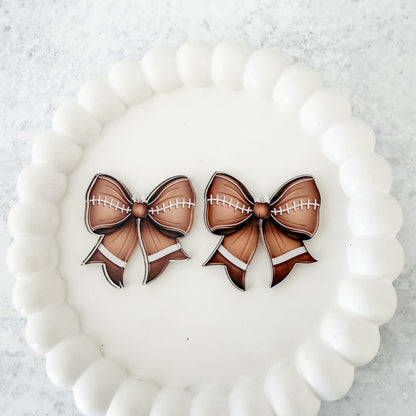 Medium Football Statement Bow Earring Blank (1 Pair), Acrylic Print & Cut, Laser Blank #6