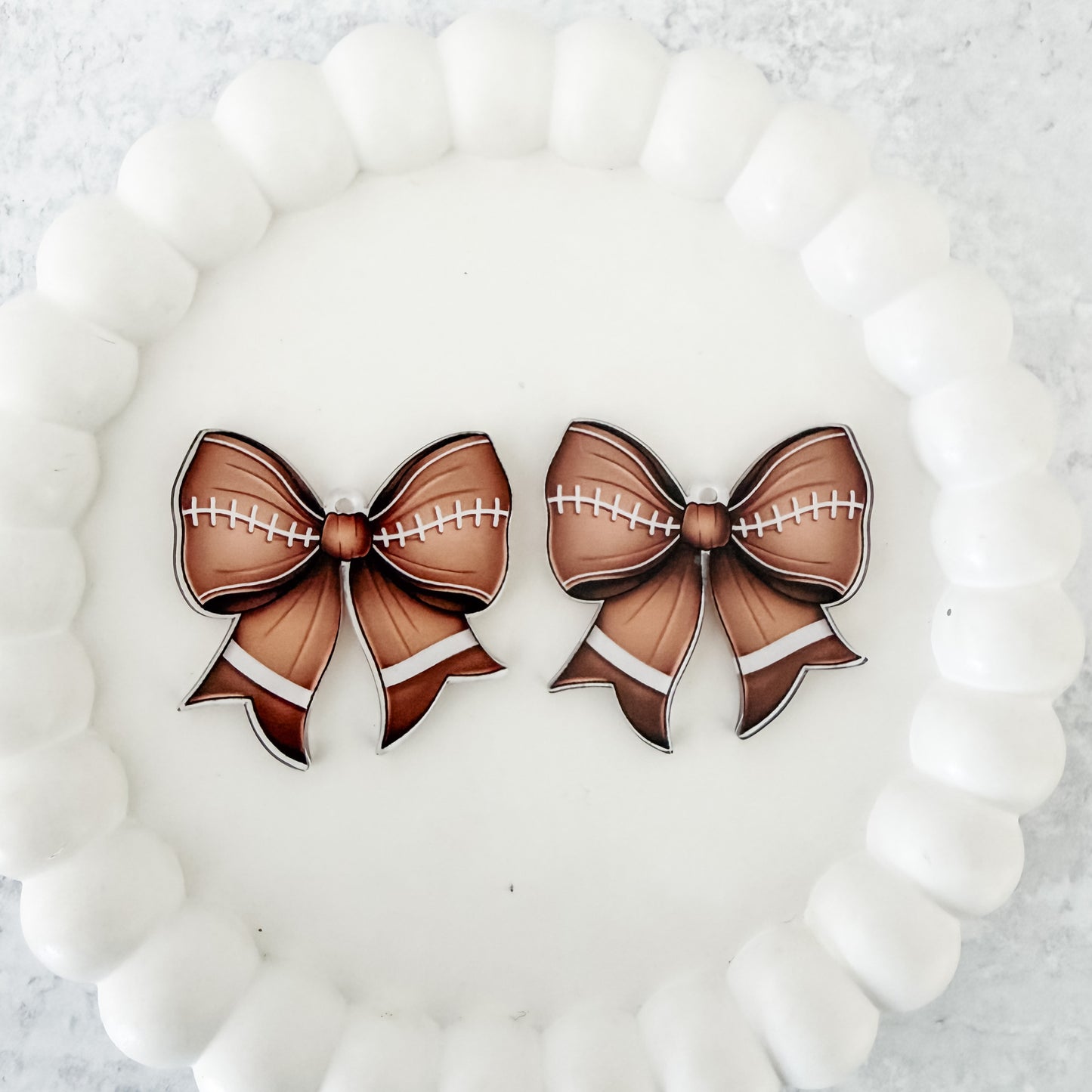Medium Football Statement Bow Earring Blank (1 Pair), Acrylic Print & Cut, Laser Blank #6