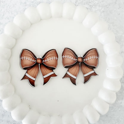 Medium Football Statement Bow Earring Blank (1 Pair), Acrylic Print & Cut, Laser Blank #6
