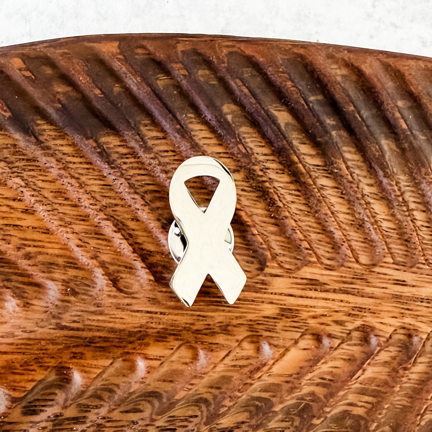 Awareness Ribbon Lapel Pin (Silver), 1 Pin Total, Metal Blank #273