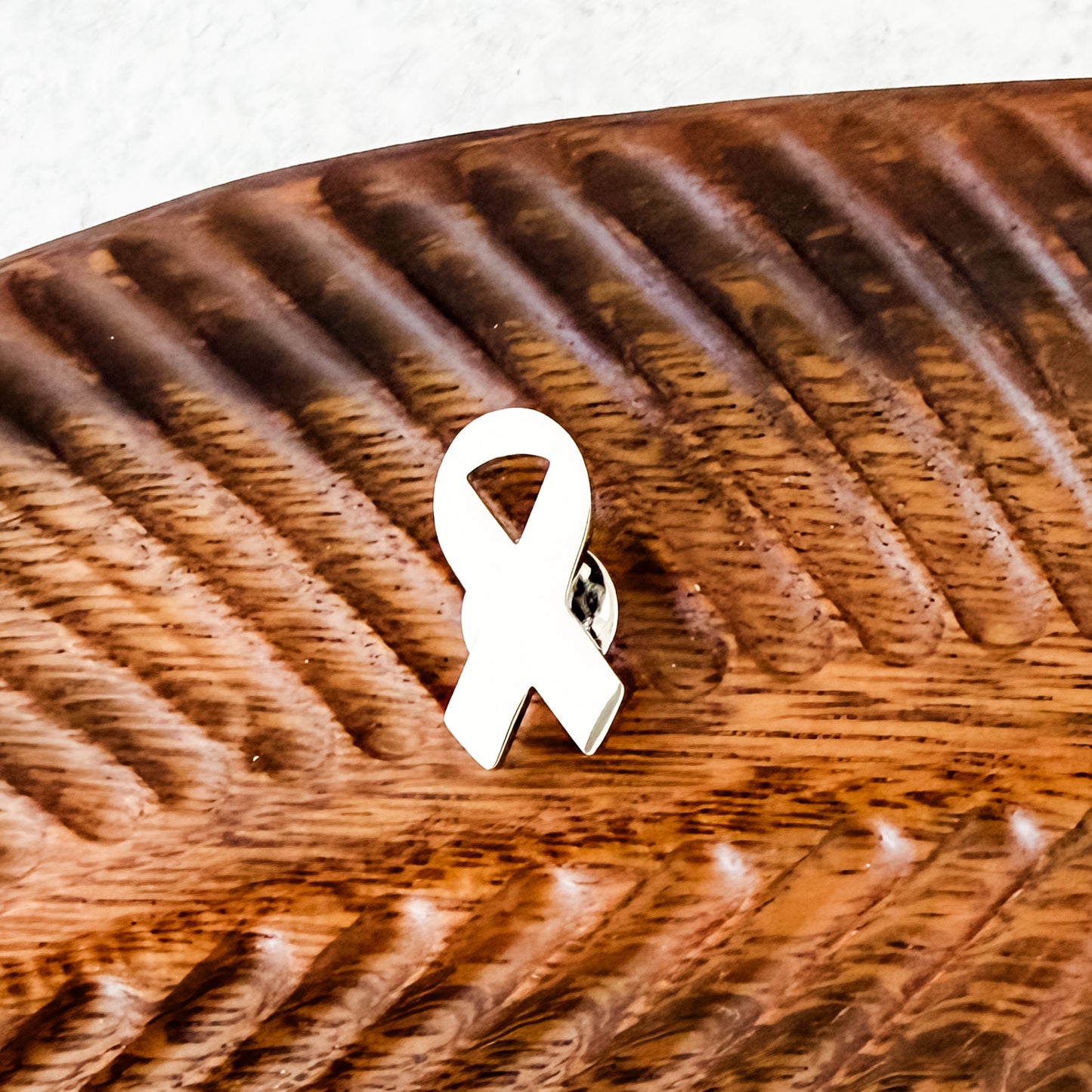 Awareness Ribbon Lapel Pin (Silver), 1 Pin Total, Metal Blank #273