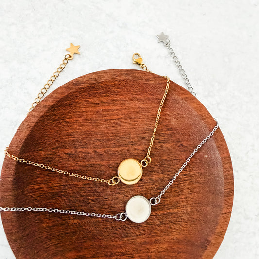 New Premium Bracelet Bezel Chain Findings (Choose Silver or Gold), 5 Pieces, Chain #35