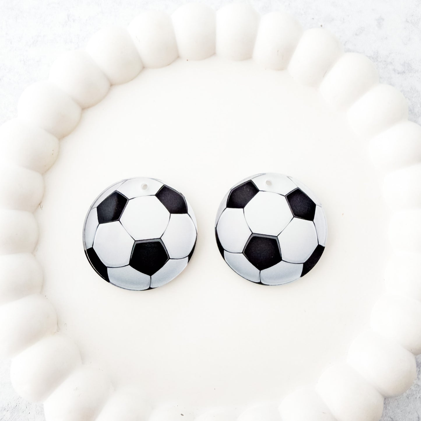 Soccer Ball Earring Blank (1 Pair), Acrylic Print & Cut, Laser Blank #13