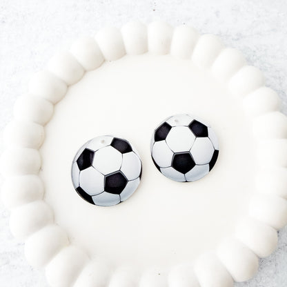 Soccer Ball Earring Blank (1 Pair), Acrylic Print & Cut, Laser Blank #13