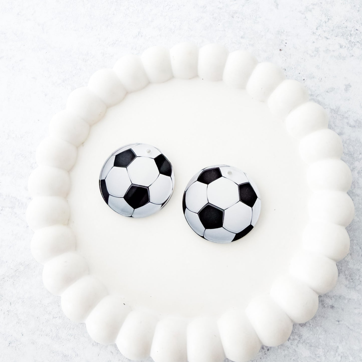Soccer Ball Earring Blank (1 Pair), Acrylic Print & Cut, Laser Blank #13