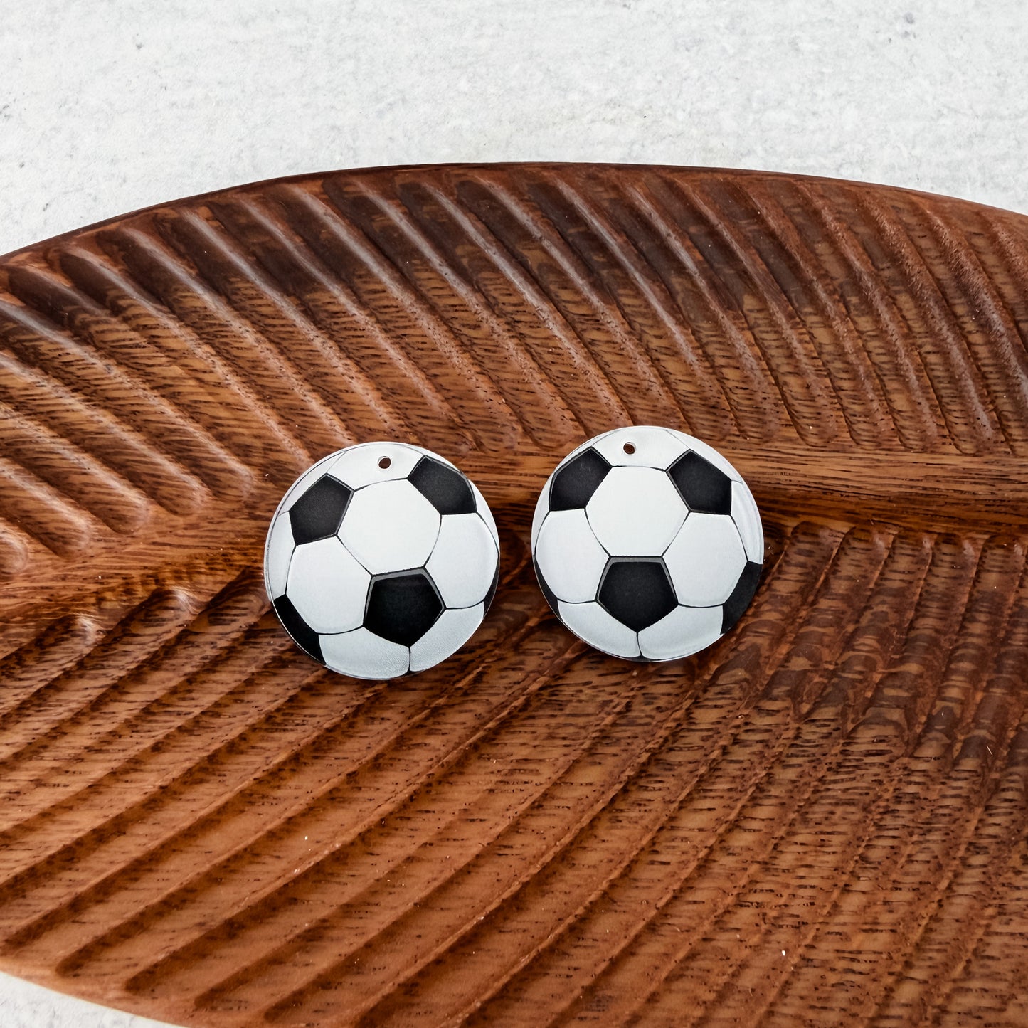 Soccer Ball Earring Blank (1 Pair), Acrylic Print & Cut, Laser Blank #13