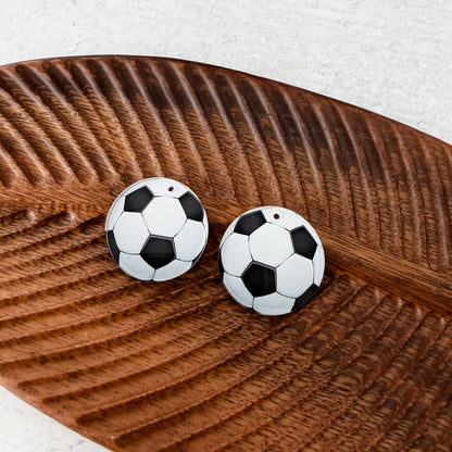 Soccer Ball Earring Blank (1 Pair), Acrylic Print & Cut, Laser Blank #13